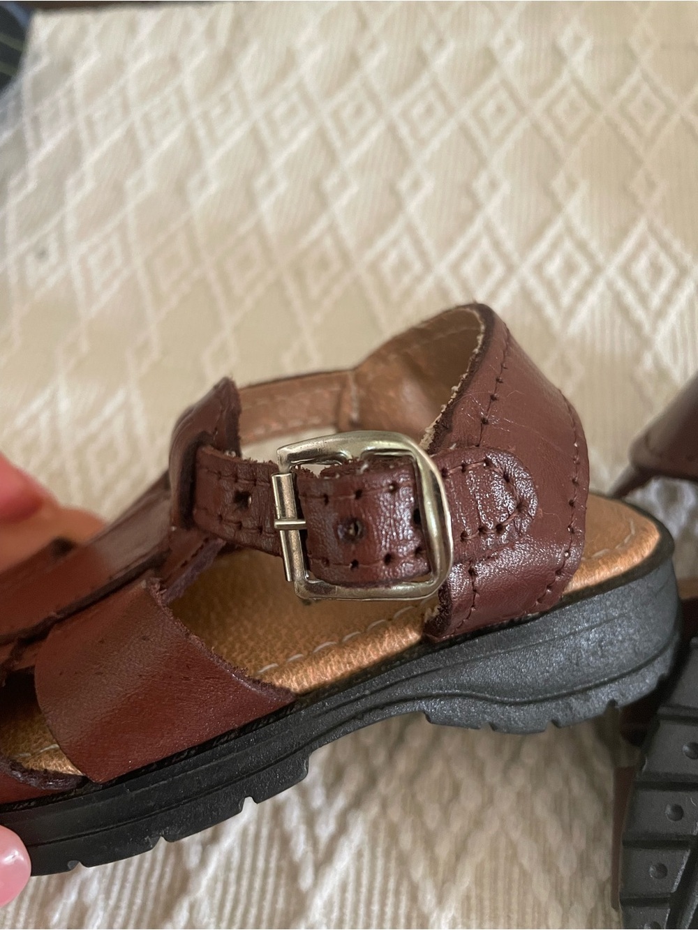 Baby Toddler Mexican Leather Huarache
Sandals Brown Handmade Size 12 New(5) - Picture 5 of 12